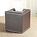 KINGFOM Square Pu Leather Tissue Box Cover, Modern Facial Tissue Holder, Roll Tissues Paper Case Dispenser for Bathroom Vanity Countertop, Night Stands, Office Desk & Car(Brown)