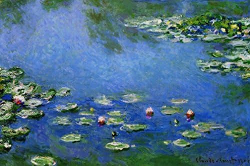 Water Lilies in blue by Claude Monet 36x24 Art Print Poster Museum Master Famous Painting