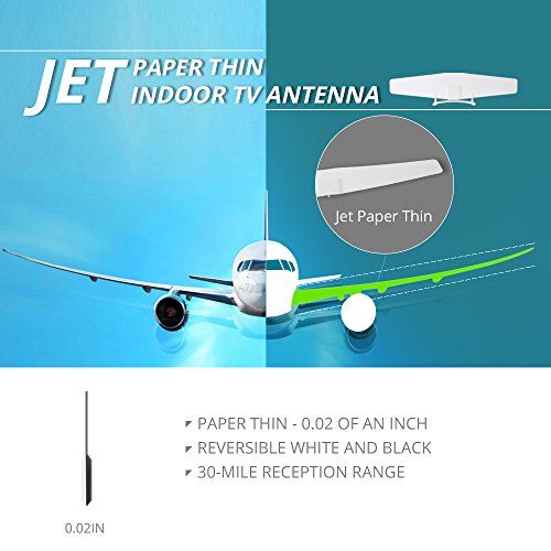ANTOP HDTV Antenna Indoor, 30 Miles Range Multi-directional Reception with 10ft High Performance Coaxial Cable