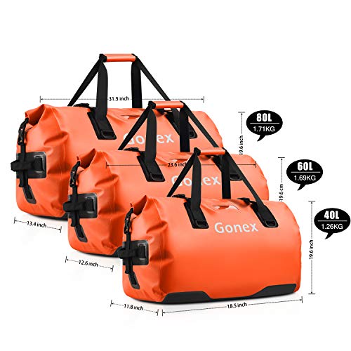 Gonex 80L Waterproof Duffel, Sturdy Accelerate Dry Duffle Receive for Kayaking Boating Rafting