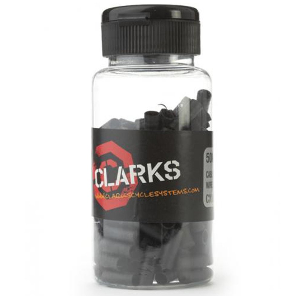 CLARKS Y2029DP Push-To-Fit 2P Brake Cable Ferrule Plastic, 150 Pieces, Black