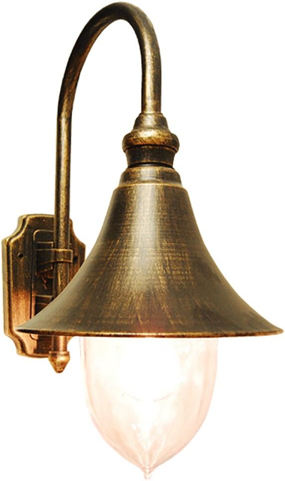 eTopLighting Modello Collection Golden Black Exterior Outdoor Lantern Light with Safe Clear Acrylic, Wall Light APL1093