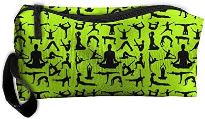 Cosmetic Bags Brush Pouch Makeup Bag Lady Yoga Silhouette Zipper Wallet Hangbag Carry Case Pen Organizer Wristlet Holder
