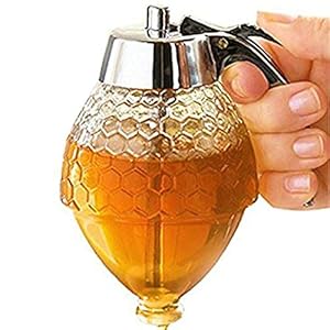 Honing potten, honingpotjes met deksels, 200 ml siroop dispenser pot container plastic opbergpot, honingpot met…