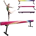Sealoha 8ft Ultrasimple Adjustable&Foldable Balance Beam,High-Low Floor Beam Suede Gymnastics Equipment,No Tool Require, Gymnastics Beam for Training&Professional HomeTraining