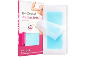 OPOX 20PCS Blue Wax Strips for Hair Removal, Facial Hair Removal for Women, Waxing Kit for Women's Face, Bikini, Chest, Body, Arms, Legs, Back, & Brazilian
