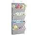 mDesign Hanging Organiser With 4 Compartments - Practical Hanging Storage for the Wardrobe - Also Ideal as Accessories or Shoe Organiser - Grey