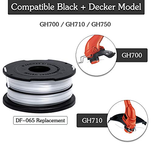 FutureWay String Trimmer Replacement Spool Line GH700 GH710 GH750, Dual Line Weed Trimmer Spool 36ft Compatible with Black Decker DF-065, Cordless Trimmer Edger Replacement 90517175 (6 PCS)