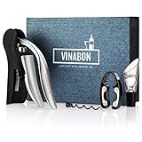 VINABON Wine Opener New Model 2019 - Lever Wine Opener Kit - Manual Wine Bottle Opener Set - Fast Rabbit Corkscrew Wine Openers - Easy Cork Screw Wine Set - Wine Cork Remover Tool - Ebook Wine Guide