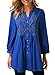 FARYSAYS Women's Casual Notch Neck Long Sleeve Pleated Button Down Loose Tunic Top Blouse T-Shirt