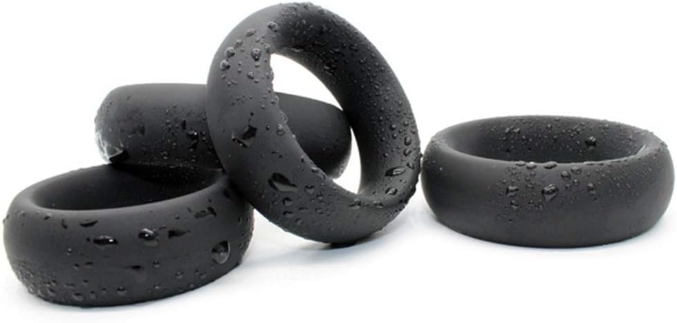 luo sheng 4 Pack Premium Stretchy Silicone Cook Ring Enhancing Longer Harder Stronger Different Size Pennis Ring for Men,35mm 40mm 45mm 50mm