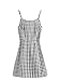 SweatyRocks Women's Spaghetti Strap Lace Up Back Casual Short Mini Gingham Dress