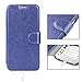 Samsung Galaxy S6 Leather Wallet Case with Credit Cards Slot and Metal Magnetic, TAKEN DIRECT Galaxy S 6 Plastic Flip Case/Cover, Vintage and Fashion, Durable and Shockproof Holster (Blue)