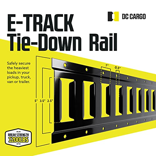 DC Cargo E Track Tie Down Rail Kit 2' (4 Pack) for Garages, Vans