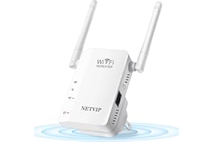 WiFi Extender Signal Booster 300Mbps - Up to1500 Sq.Ft Coverage, Single Band 2.4GHz Wireless Repeater with Ethernet Port & 2 