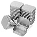 Aybloom Metal Hinged Lid Tin Containers - 12 Pack Metal Tin Box Mini Portable Box Containers Small Storage Kit for Drawing Pin Nail Art Bead Earring and Jewelry Craft Organizing (12 Pack, Silver)