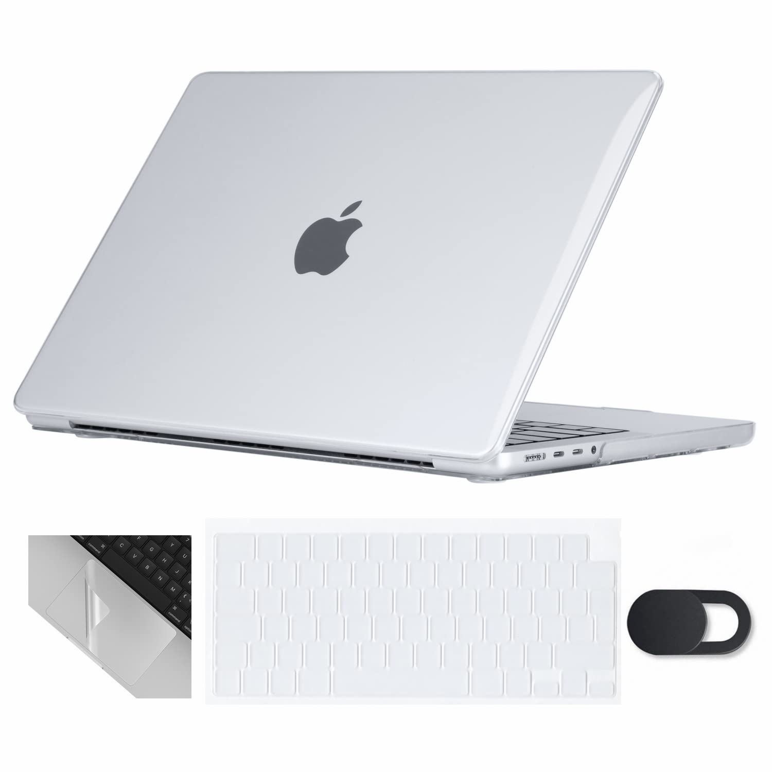 Se7enline Compatible with 14 inch Macbook Pro Case Crystal Cover for 2021-2025 Pro M5 M4 M3 M2 M1 A2918 A2992 A3112 A3401 A2779 A3434 &Keyboard Skin &Webcam Cover &Touchpad Protector,Transparent