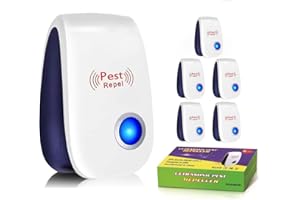 DAKASY Ultrasonic Pest & Mouse Repeller 6 Packs, Ultrasonic Repellent Plug in Mouse Repellent Indoor, Rodent, Roach, Bugs, Mice, Spider, Pest Control for House, Garage, Warehouse,Hotel
