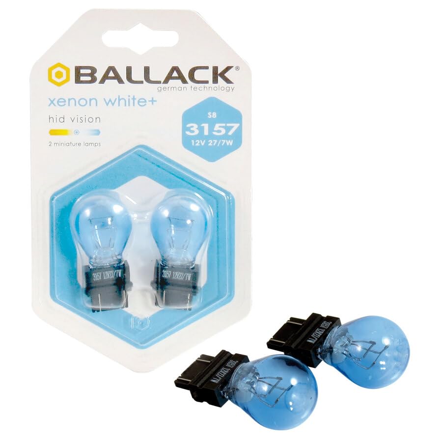 BALLACK 1210230 3157 P27/7W Xenon White Light Bulbs Pack of 2 12V 7W