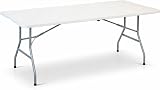 Oypla Heavy Duty Folding 6ft Trestle Table White - Garden Catering Table view 6