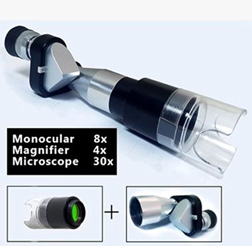 Mini Pocket 8X20 Silver Metal Monocular Telescope Eyepiece with Gleam Night Vision Scope by ShopIdea