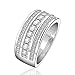 NYKKOLA Fashion 925 Silver Beautiful Jewelry Cubic Zirconia Crystal Engagement Wedding Ring Band(O)