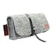 Grey Felt On-The-Go Case for Cheero Ingress Power Cube 12,000mAH Portable External Battery Charger Power Bank