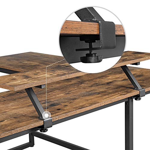 VASAGLE LShaped Computer Desk, Industrial Workstation for Home Office Study Writing and Gaming
