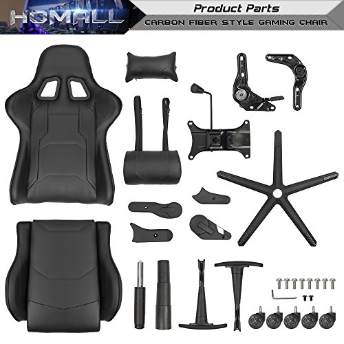 image for Homall Gaming Office Chair Carbon Fiber Style Design Pu Leather Bucket