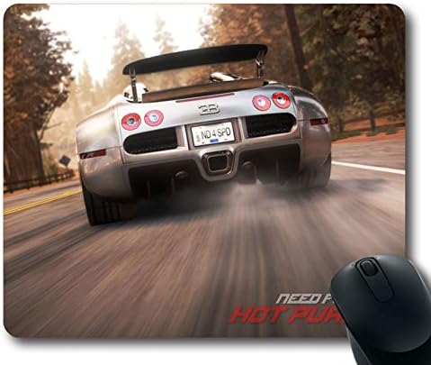 Custom Gaming Mouse Pad with Nfs Need For Speed Need For Speed Hot Pursuit Road Buggati Veyron Speed Non-Slip Neoprene Rubber Standard Size 9 Inch(220mm) X 7 Inch(180mm) X 1/8(3mm) Desktop Mousepad Laptop Mousepads Comfortable Computer Mouse Mat