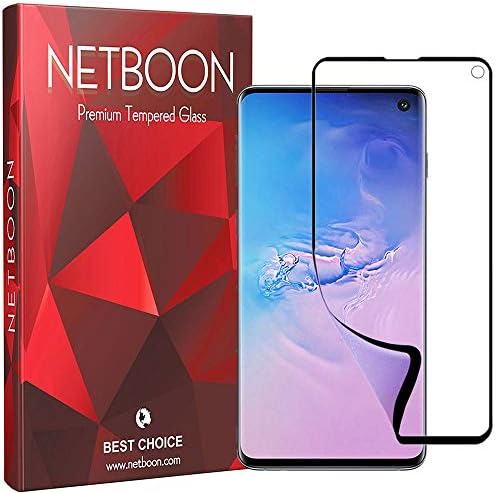 NETBOON Edge to Edge Screen Protector for Samsung Galaxy S10 Full Screen Anti Scratch Shatter Proof Guard with Curved Edges - Black