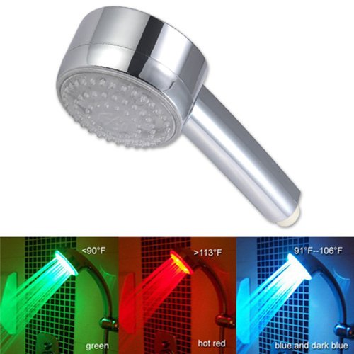 Generic Temperature controlled Color Changing LED hand showerhead Tools & Home Improvement, Kitchen & Bath Fixtures, Bathroom Fixtures, Bathtub Faucets & Showerheads, Showerheads, Handheld Showerheads