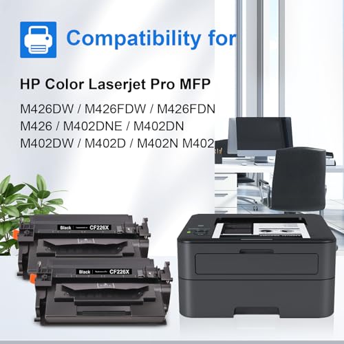 myCartridge 26 x Compatible Toner for HP 26X CF226X for HP LaserJet Pro MFP M426fDW for LaserJet Pro M402DN for 26A CF226A (2 Black)