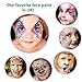 Face Paint Kit Safe & Non-Toxic 12 Color Paints + 2 Glitters + 30 Popular Stencils + 2 Versatile Brushes, 2 Sponges, 2 Double-headed Brush Paints 60 - 80 Faces Fun for Party and Festival
