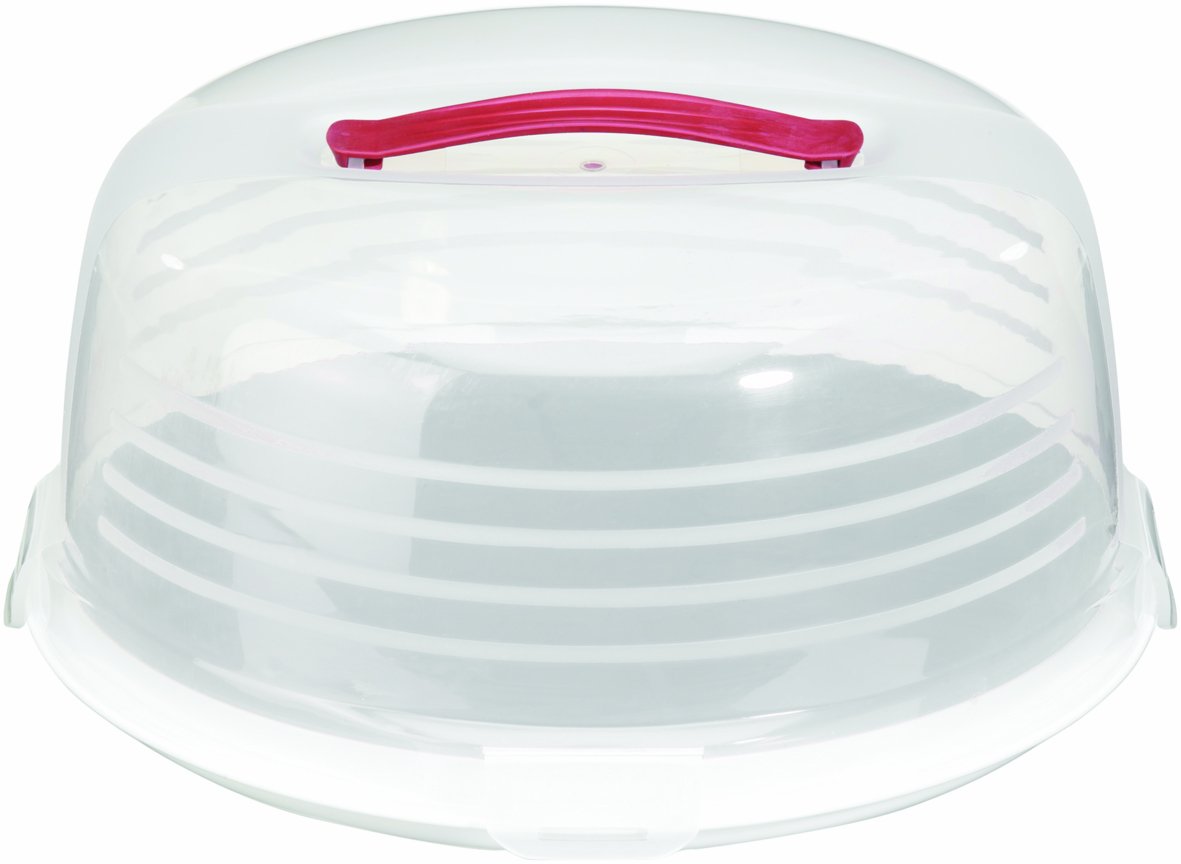 Curver 00416-129-00 Round Cake Box, Transparent/White