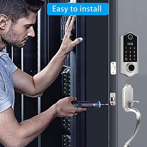 HARFO Fingerprint Door Lock, Keyless Entry Door Lock with Handles