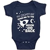 GKrepps My Godmother Loves me to The Moon and Back Cute Bodysuit girl boy Infant Toddler Baby Clothes Creeper