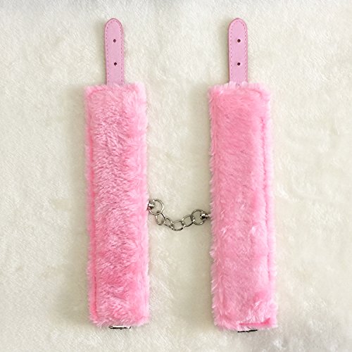 Fashion Leather Handcuffs Cuffs Adjustable Plus Sleeping Mask Set (Pink) (Pink 2)