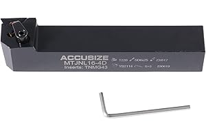 Accusize Industrial Tools 1'' by 6'' Overall Length Mtjnr 16-4d Lathe Tool Holder with Tnmg432 Insert, Left Hand, 2312-6012