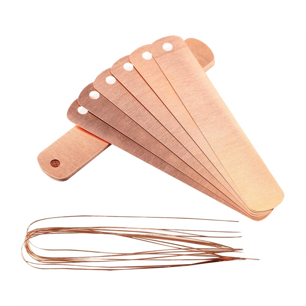 FSSTUD 10 Pcs Copper Plant Name Tags Metal Tree Tags Long Garden Plant Labels Waterproof Garden Plant Markers with Copper Ties