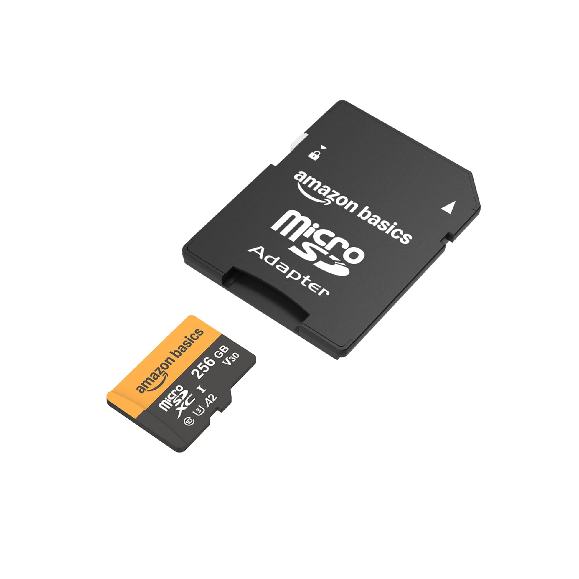Amazon Basics 256GB microSDXC Card with Adapter, Read Speed Up to 200MB/s, 1-Pack