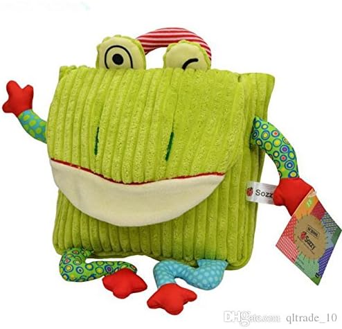 FROG DESIGN Sozzy Kids Plush Backpack Cartoon Frog Cow Owl Monkey Lion Cute School Bag Children Plush Book Bag Shoulders Bag Boys Girls Snack Bag