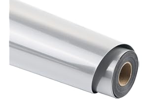 guangyintong Reflective Light Grey Heat Transfer Vinyl HTV Rolls, 12" x 12ft Reflective Iron on Vinyl for T-Shirts, Light Grey HTV Vinyl for All Cutter Machine Easy to Cut & Weed for HTV DIY Design