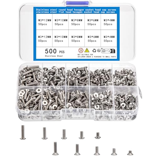 KOXXIAMOQ 500pcs Metric Machine Screw Assortment