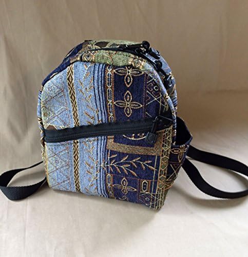 Ladies Backpack Purse Backpack Handbag handmade in Sapphire or Crimson Tapestry by MKI Bags