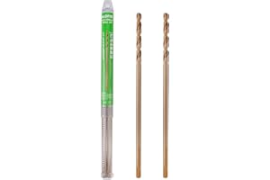 HLOFIZI 3/16 x 12 Inch Cobalt Long Drill Bits (2 Pack), Drilling for Hard Wood, Aluminum, and Soft Metal Sheet
