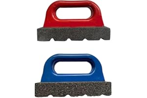 Zimpty ZY357 Masonry Rub Brick Tools, Smoothing Cleaning Removing Marks Tool, Fluted 20-Grit and 60-Grit Silicone Carbide Surface with Plastic Handle Combo (20-Grit + 60-Grit)