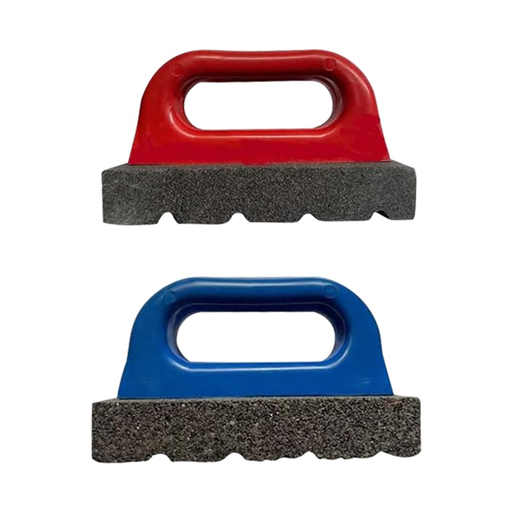Photo 1 of Zimpty ZY357 Masonry Rub Brick Tools, Smoothing Cleaning Removing Marks Tool, Fluted 20-Grit and 60-Grit Silicone Carbide Surface with Plastic Handle Combo (20-Grit + 60-Grit)