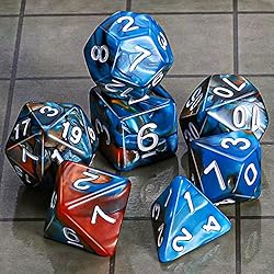 CiaraQ DND Polyhedral Dice Set with a Black Dice