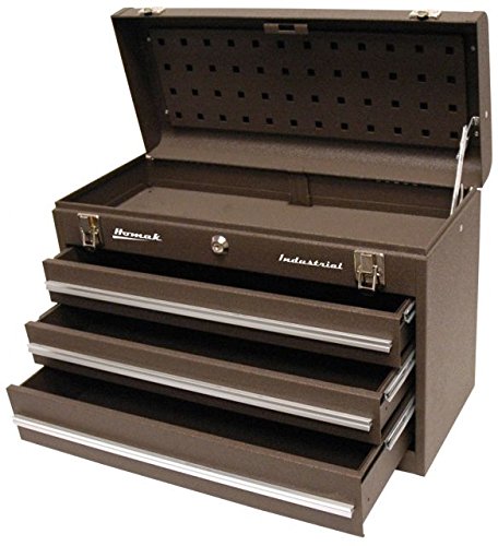 Homak BW00203200 Industrial 20Inch 3Drawer Friction Toolbox, Brown Wrinkle Powder Coat